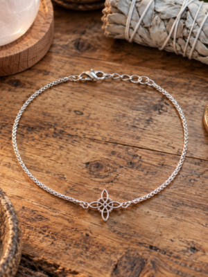 Pulsera Plata Nudo de Bruja 16+2.5