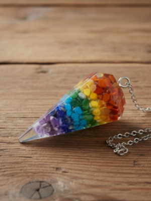 Péndulo orgonita 7 chakras ordenado