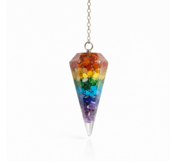 Péndulo orgonita 7 chakras ordenado